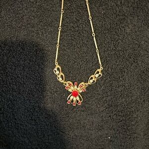 Vintage gold, Ruby, red diamonds and clear white diamonds